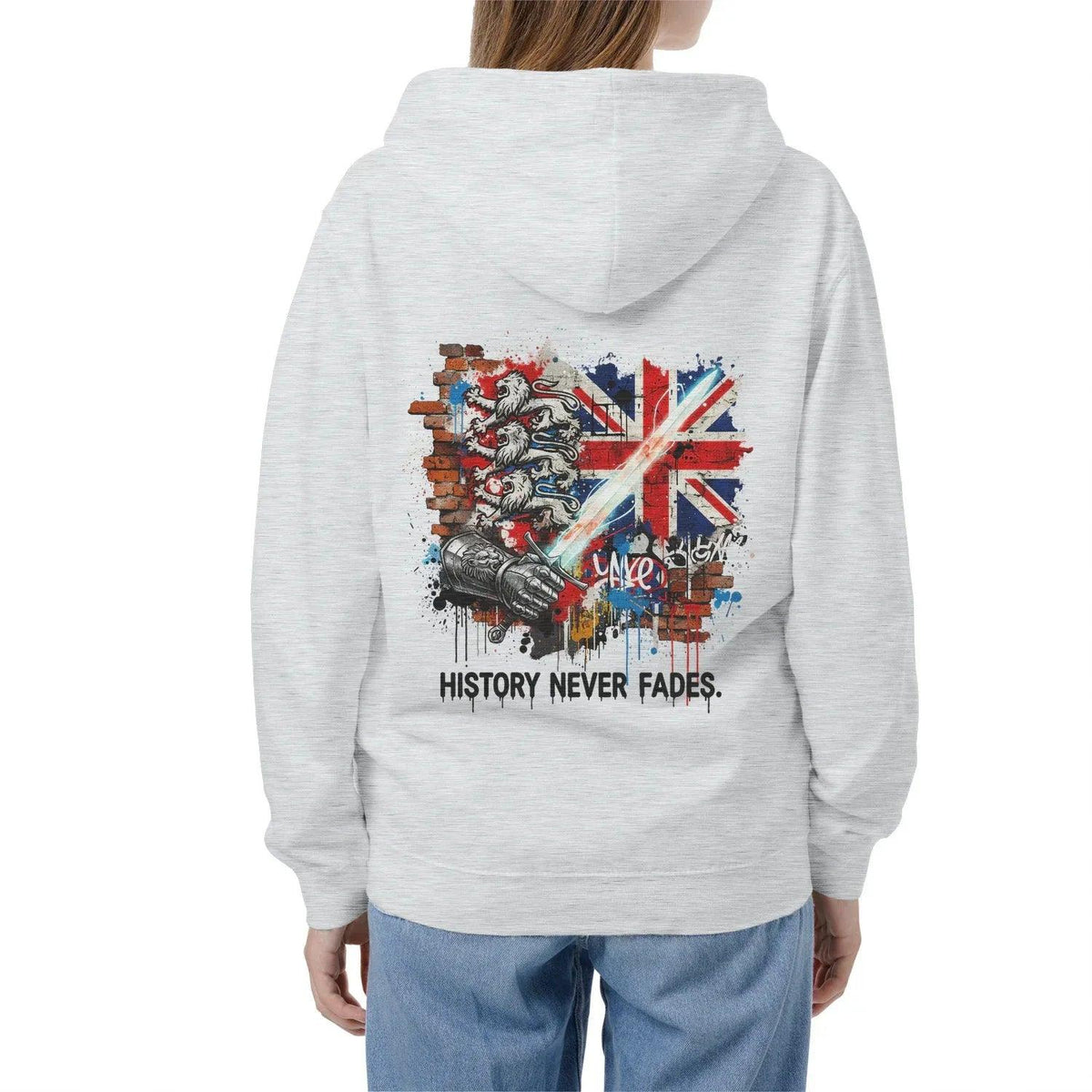 History Never Fades Union Jack Biker Zip Hoodie - Celtic Wolfwear