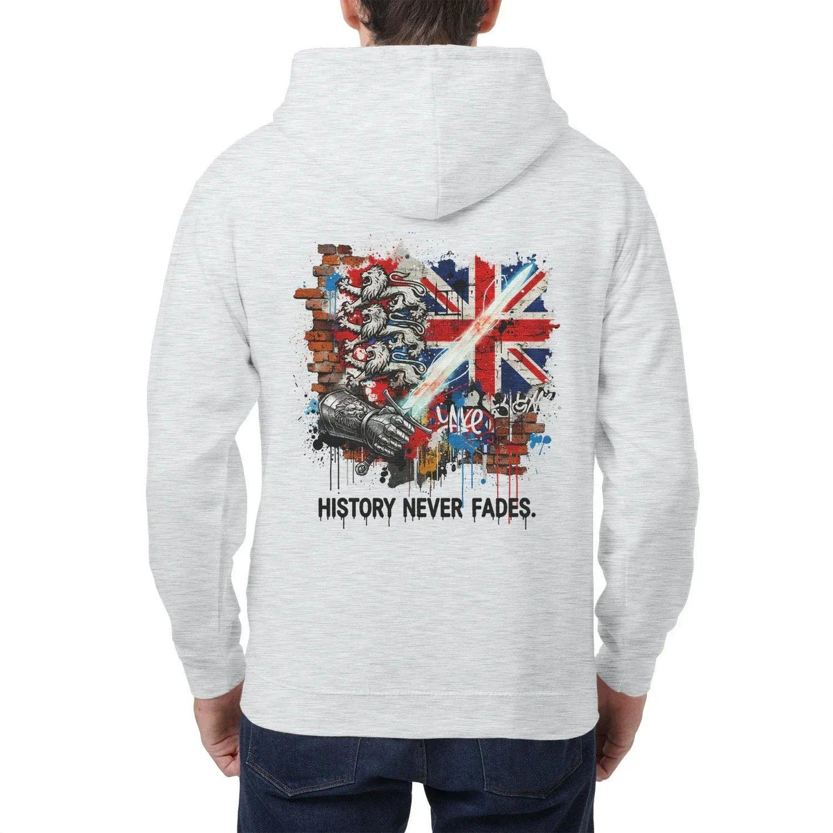 History Never Fades Union Jack Biker Zip Hoodie - Celtic Wolfwear