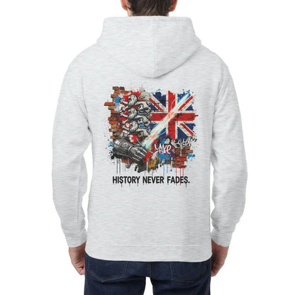 History Never Fades Union Jack Biker Zip Hoodie - Celtic Wolfwear