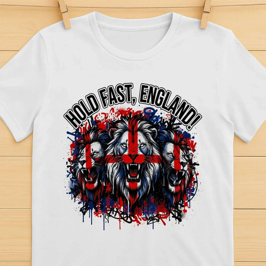 Hold Fast England Triple Lion T-Shirt – Street Graphic - Celtic Wolfwear