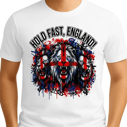 Hold Fast England Triple Lion T-Shirt – Street Graphic - Celtic Wolfwear
