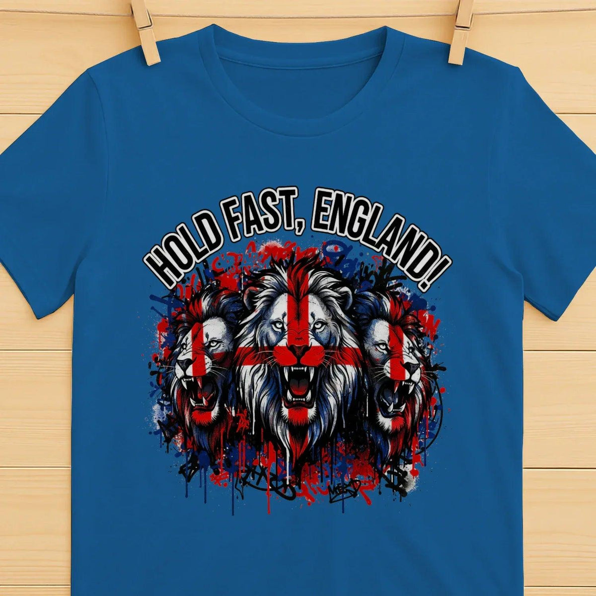 Hold Fast England Triple Lion T-Shirt – Street Graphic - Celtic Wolfwear