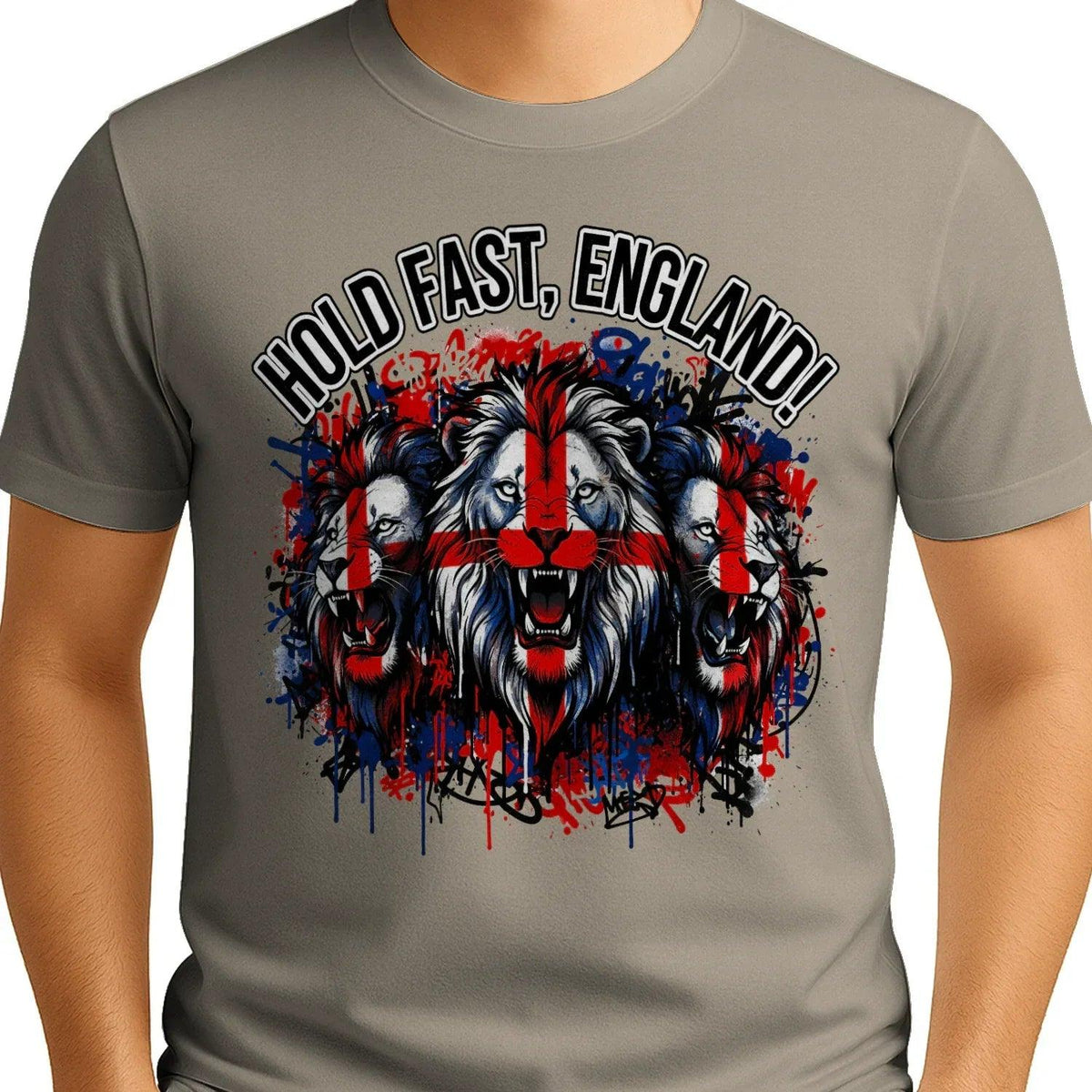 Hold Fast England Triple Lion T-Shirt – Street Graphic - Celtic Wolfwear