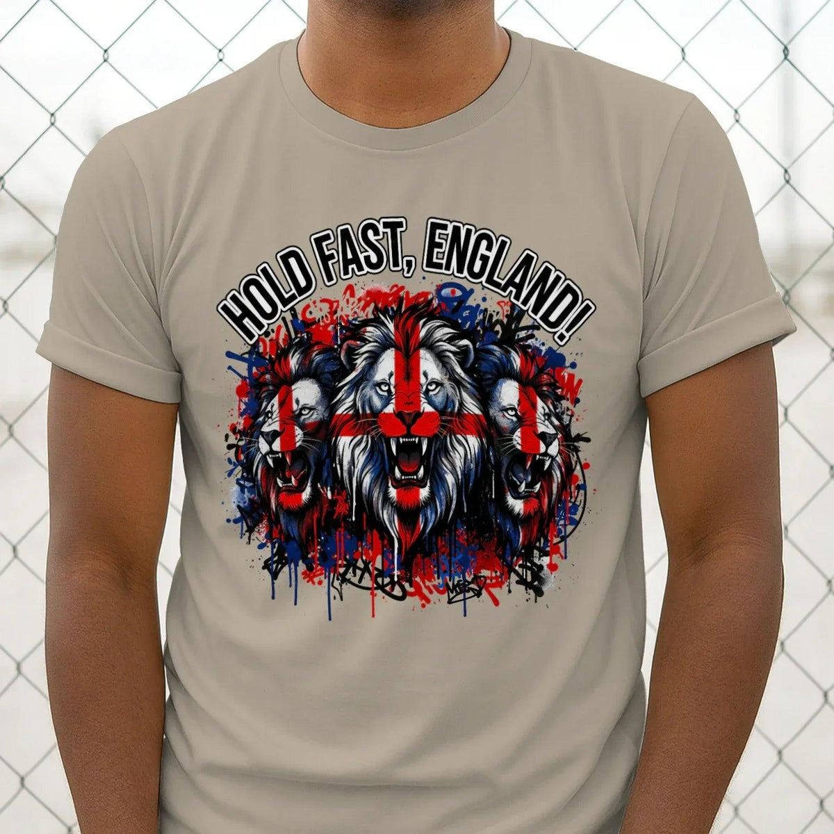 Hold Fast England Triple Lion T-Shirt – Street Graphic - Celtic Wolfwear