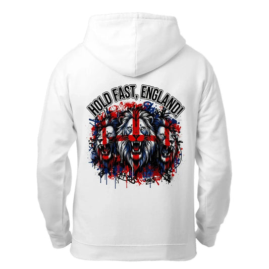 Hold Fast England Zip Hoodie – St George & Three Lions - Celtic Wolfwear