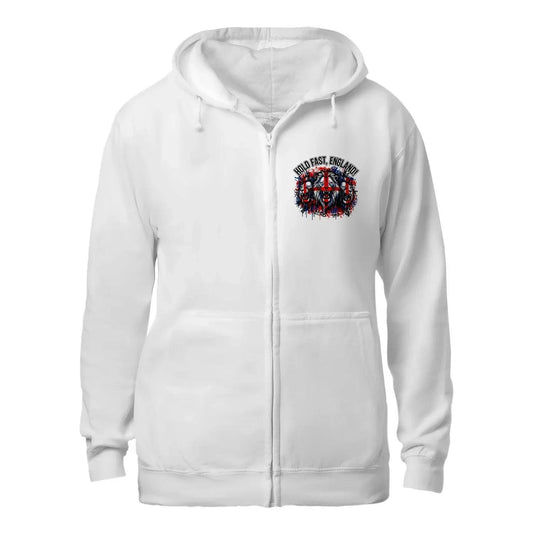 Hold Fast England Zip Hoodie – St George & Three Lions - Celtic Wolfwear