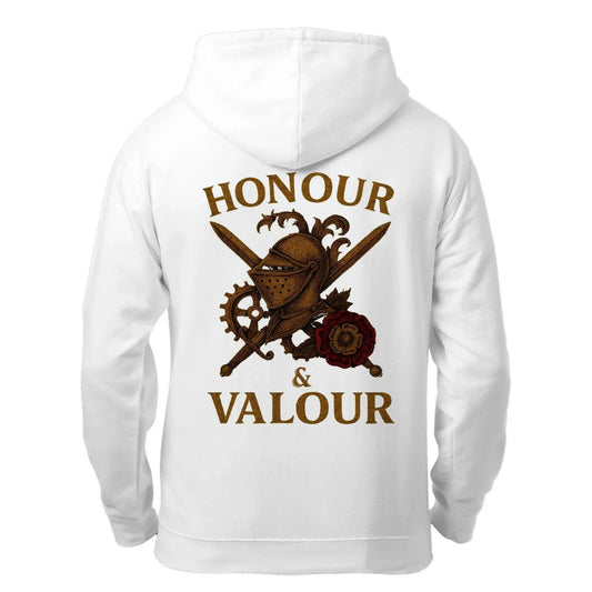 Honour & Valour England Zip Hoodie – Heritage Shield - Celtic Wolfwear