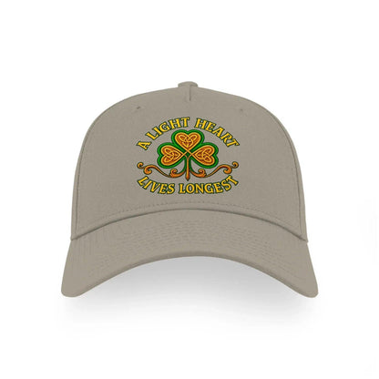 Irish 5-Panel Cap - A Light Heart Lives Longest One Size - Celtic Wolfwear