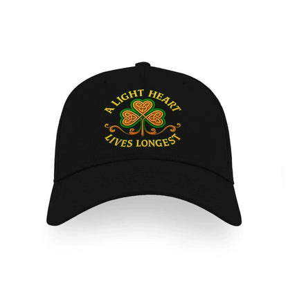 Irish 5-Panel Cap - A Light Heart Lives Longest One Size - Celtic Wolfwear
