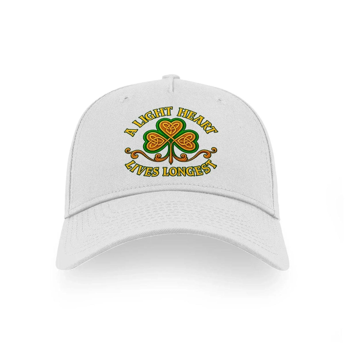 Irish 5-Panel Cap - A Light Heart Lives Longest One Size - Celtic Wolfwear