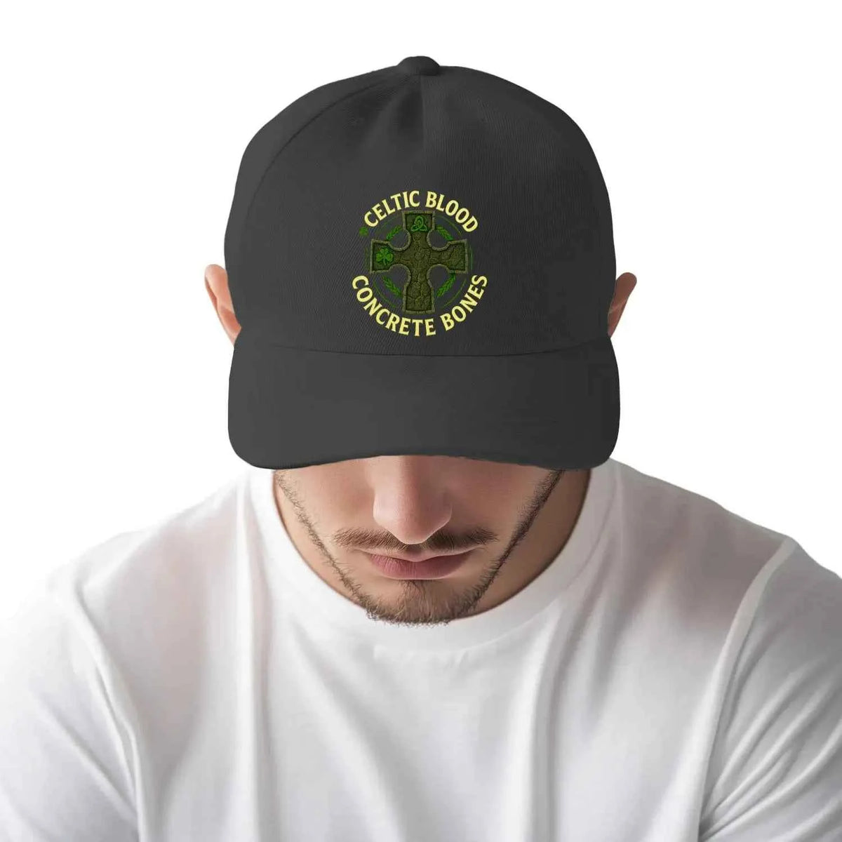 Irish 5-Panel Cap - Blood Concrete Bones Adjustable Fit - Celtic Wolfwear