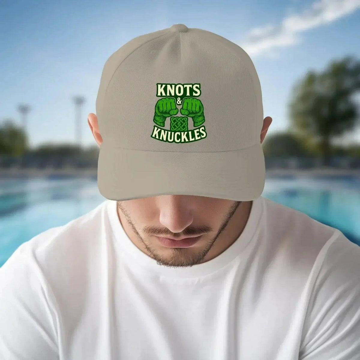 Irish 5-Panel Cap - Knots and Knuckles, Adjustable Fit - Celtic Wolfwear