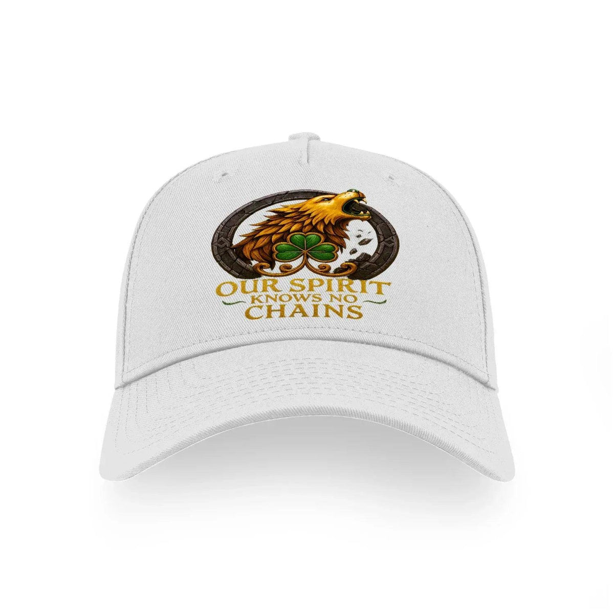 Irish 5-Panel Cap - Our Spirit Knows No Chains One Size - Celtic Wolfwear