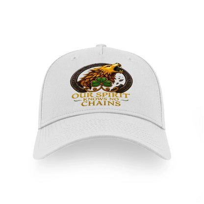Irish 5-Panel Cap - Our Spirit Knows No Chains One Size - Celtic Wolfwear