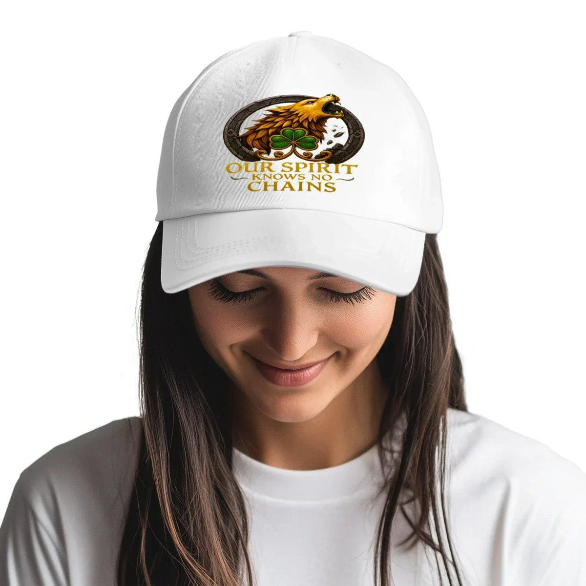 Irish 5-Panel Cap - Our Spirit Knows No Chains One Size - Celtic Wolfwear