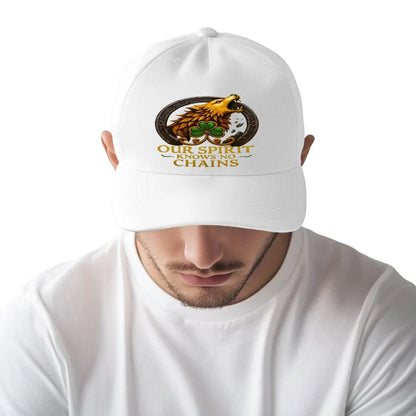 Irish 5-Panel Cap - Our Spirit Knows No Chains One Size - Celtic Wolfwear