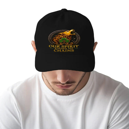 Irish 5-Panel Cap - Our Spirit Knows No Chains One Size - Celtic Wolfwear