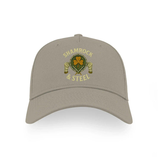 Irish 5-Panel Cap - Shamrock Steel, Adjustable Headwear - Celtic Wolfwear