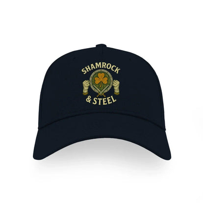 Irish 5-Panel Cap - Shamrock Steel, Adjustable Headwear - Celtic Wolfwear