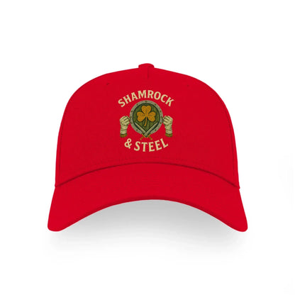 Irish 5-Panel Cap - Shamrock Steel, Adjustable Headwear - Celtic Wolfwear