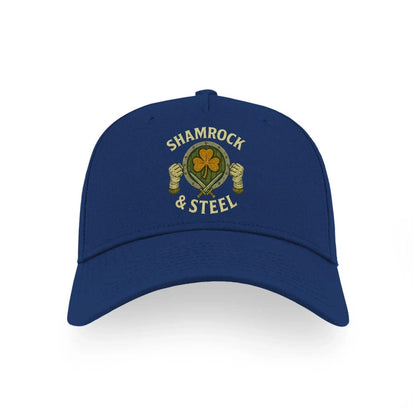 Irish 5-Panel Cap - Shamrock Steel, Adjustable Headwear - Celtic Wolfwear