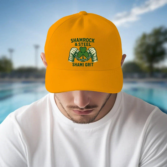 Irish 5-Panel Cap - Shamrock Steel Sports Shami Grit Buckle - Celtic Wolfwear