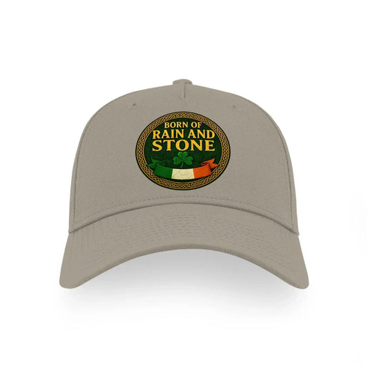 Irish Baseball Cap - Born of Rain and Stone, Adjustable - Celtic Wolfwear