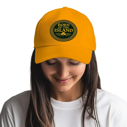 Irish Baseball Cap - Born of the Island, Adjustable Fit - Celtic Wolfwear