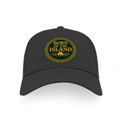 Irish Baseball Cap - Born of the Island, Adjustable Fit - Celtic Wolfwear