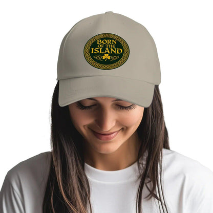 Irish Baseball Cap - Born of the Island, Adjustable Fit - Celtic Wolfwear