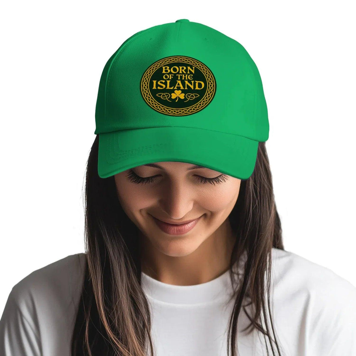Irish Baseball Cap - Born of the Island, Adjustable Fit - Celtic Wolfwear