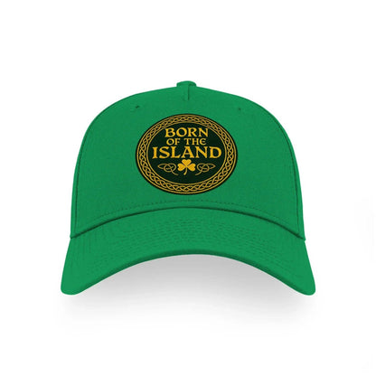 Irish Baseball Cap - Born of the Island, Adjustable Fit - Celtic Wolfwear