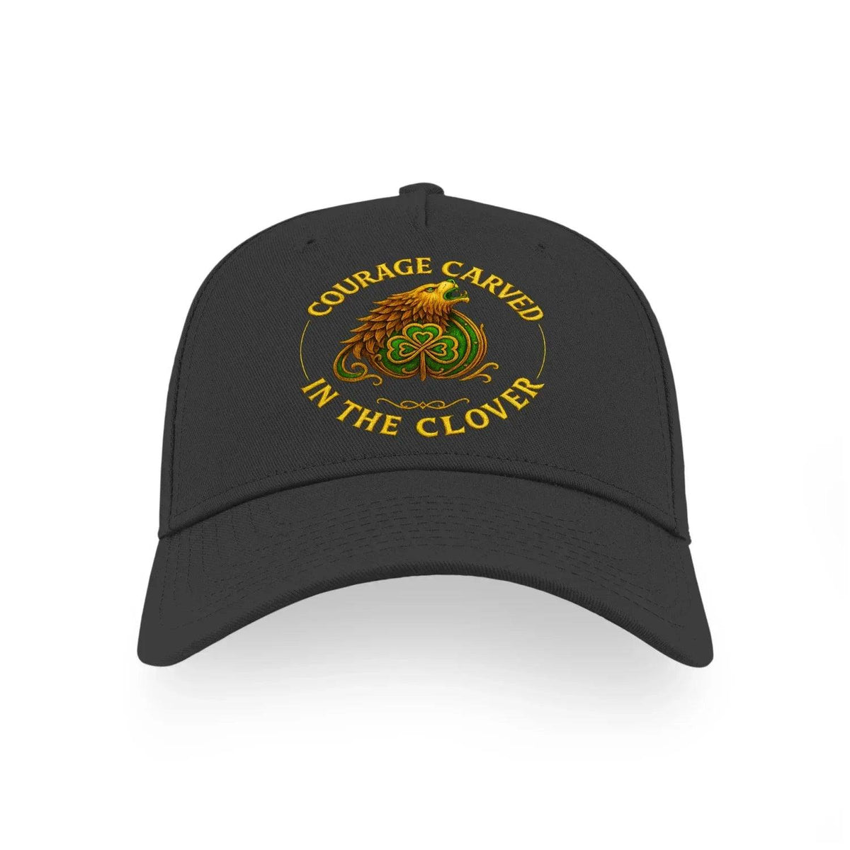 Irish Baseball Cap - Courage Carved in the Clover Shamrock - Celtic Wolfwear