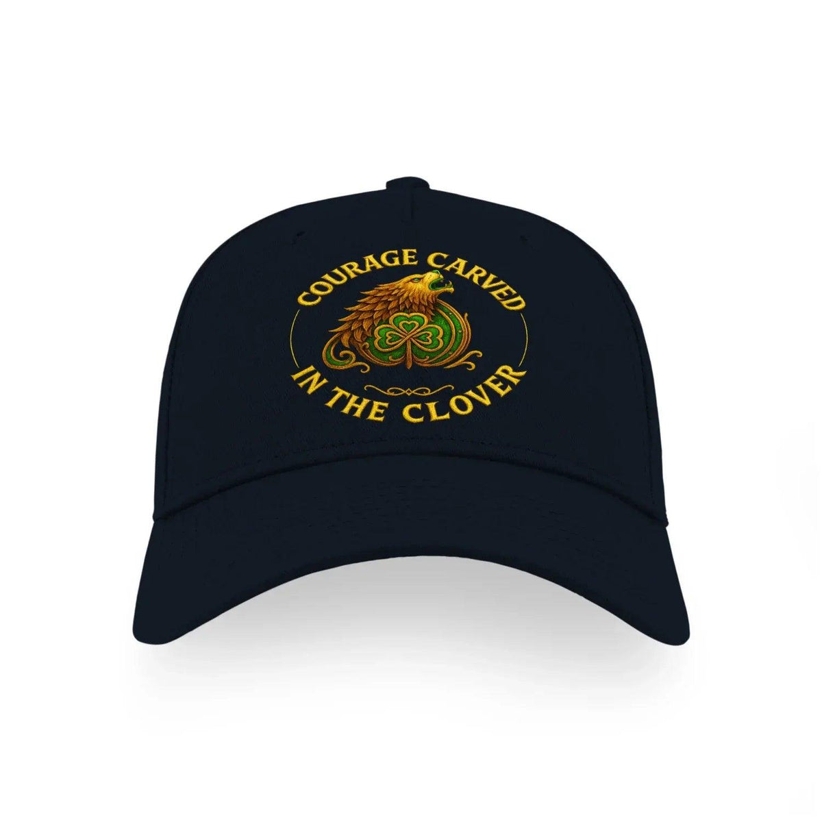 Irish Baseball Cap - Courage Carved in the Clover Shamrock - Celtic Wolfwear