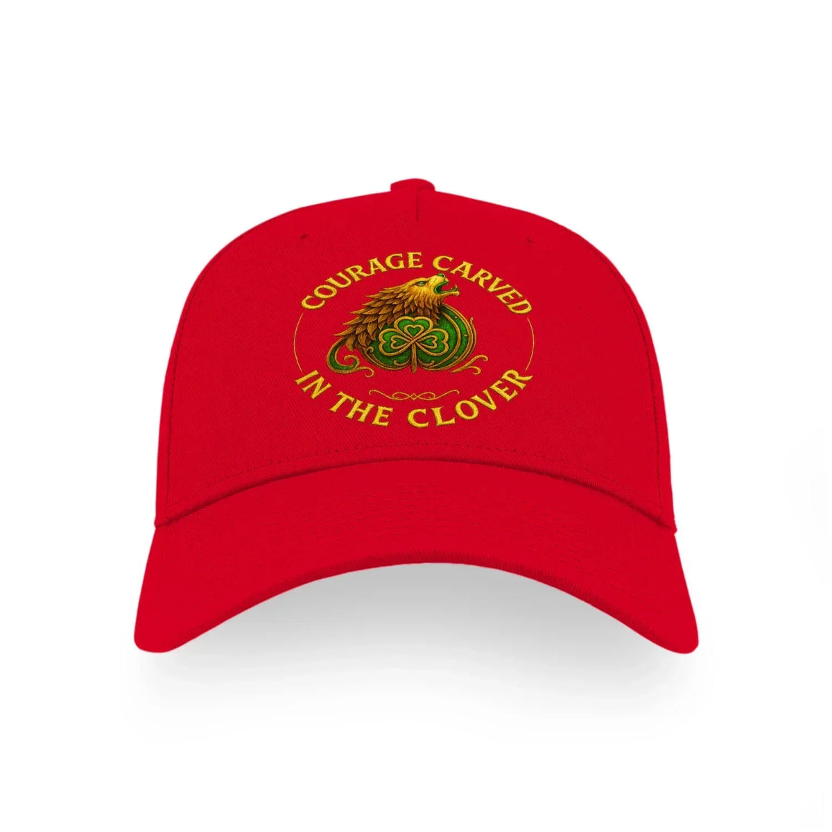 Irish Baseball Cap - Courage Carved in the Clover Shamrock - Celtic Wolfwear