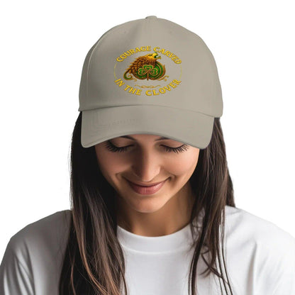 Irish Baseball Cap - Courage Carved in the Clover Shamrock - Celtic Wolfwear