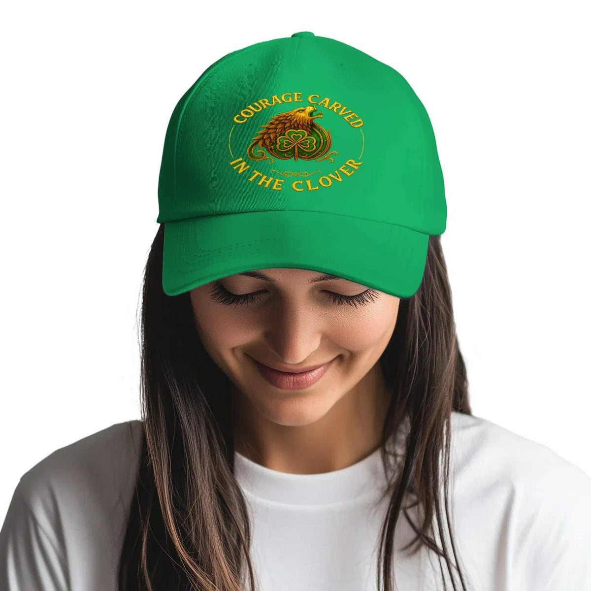 Irish Baseball Cap - Courage Carved in the Clover Shamrock - Celtic Wolfwear