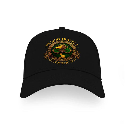 Irish Baseball Cap - He Who Travels Adjustable Headwear - Celtic Wolfwear