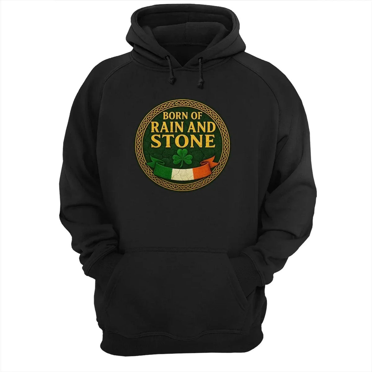 Irish Hoodie - Born of Rain and Stone Logo, Unisex - Celtic Wolfwear