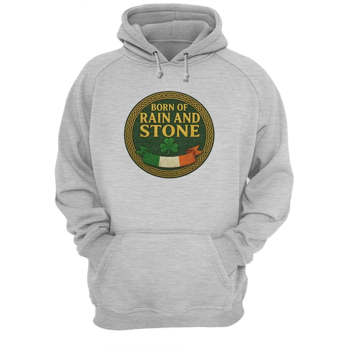 Irish Hoodie - Born of Rain and Stone Logo, Unisex - Celtic Wolfwear