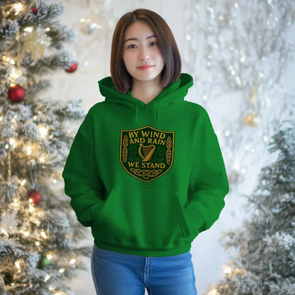 Irish Hoodie - Heritage Hood Heather Grey Unisex Streetwear - Celtic Wolfwear