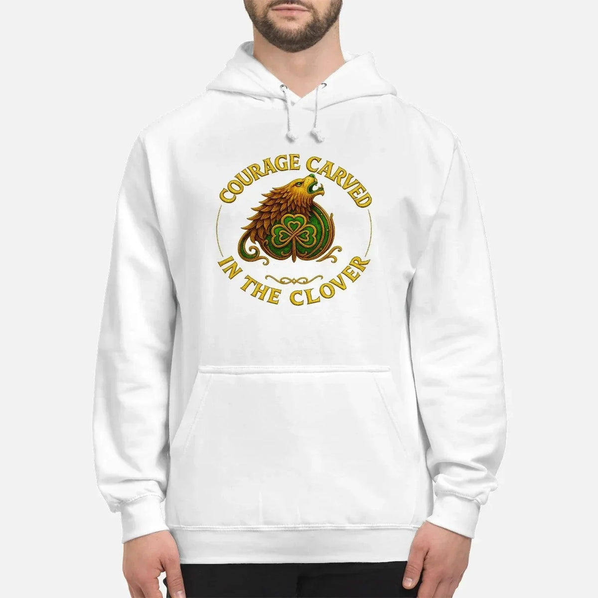 Irish Lion Hoodie - Clover Shamrockart Unisex Streetwear - Celtic Wolfwear