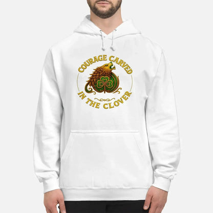 Irish Lion Hoodie - Clover Shamrockart Unisex Streetwear - Celtic Wolfwear