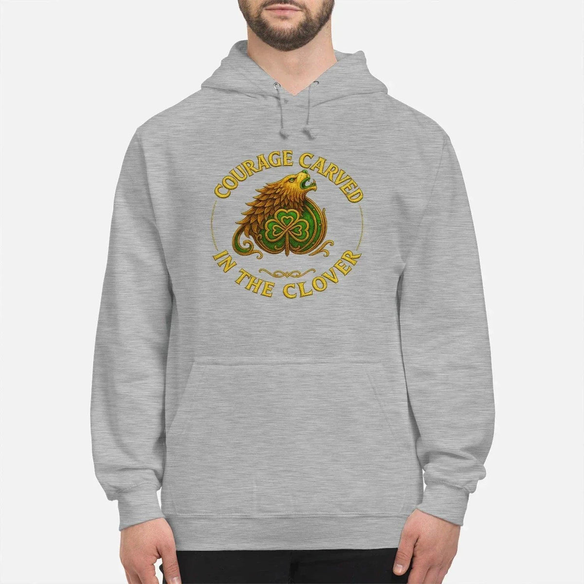 Irish Lion Hoodie - Clover Shamrockart Unisex Streetwear - Celtic Wolfwear