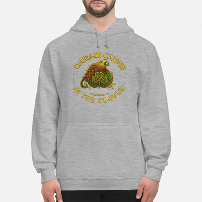 Irish Lion Hoodie - Clover Shamrockart Unisex Streetwear - Celtic Wolfwear