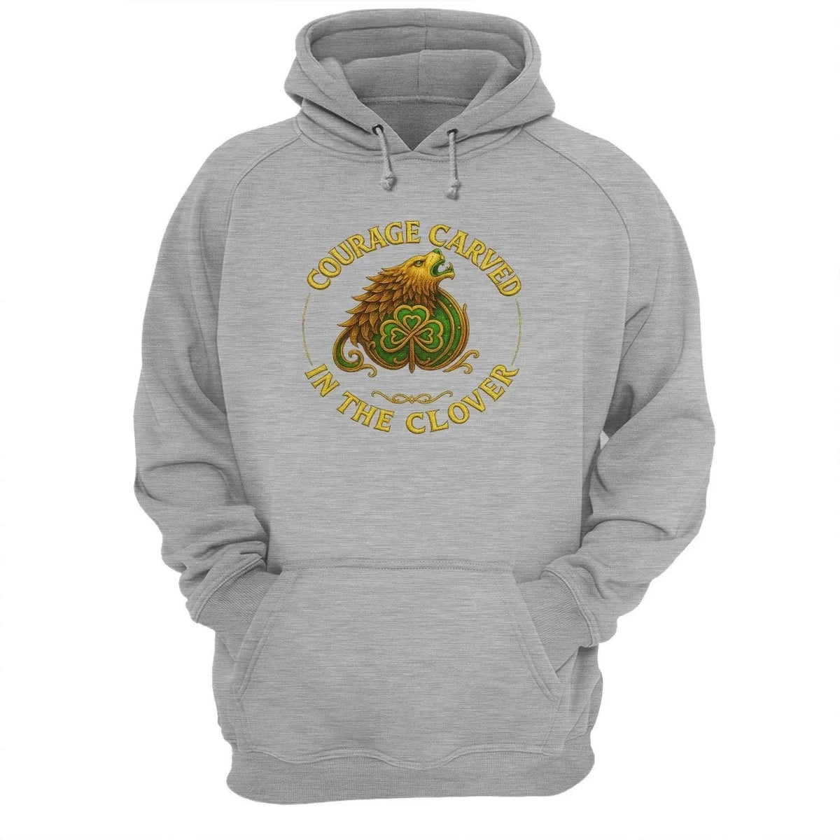 Irish Lion Hoodie - Clover Shamrockart Unisex Streetwear - Celtic Wolfwear