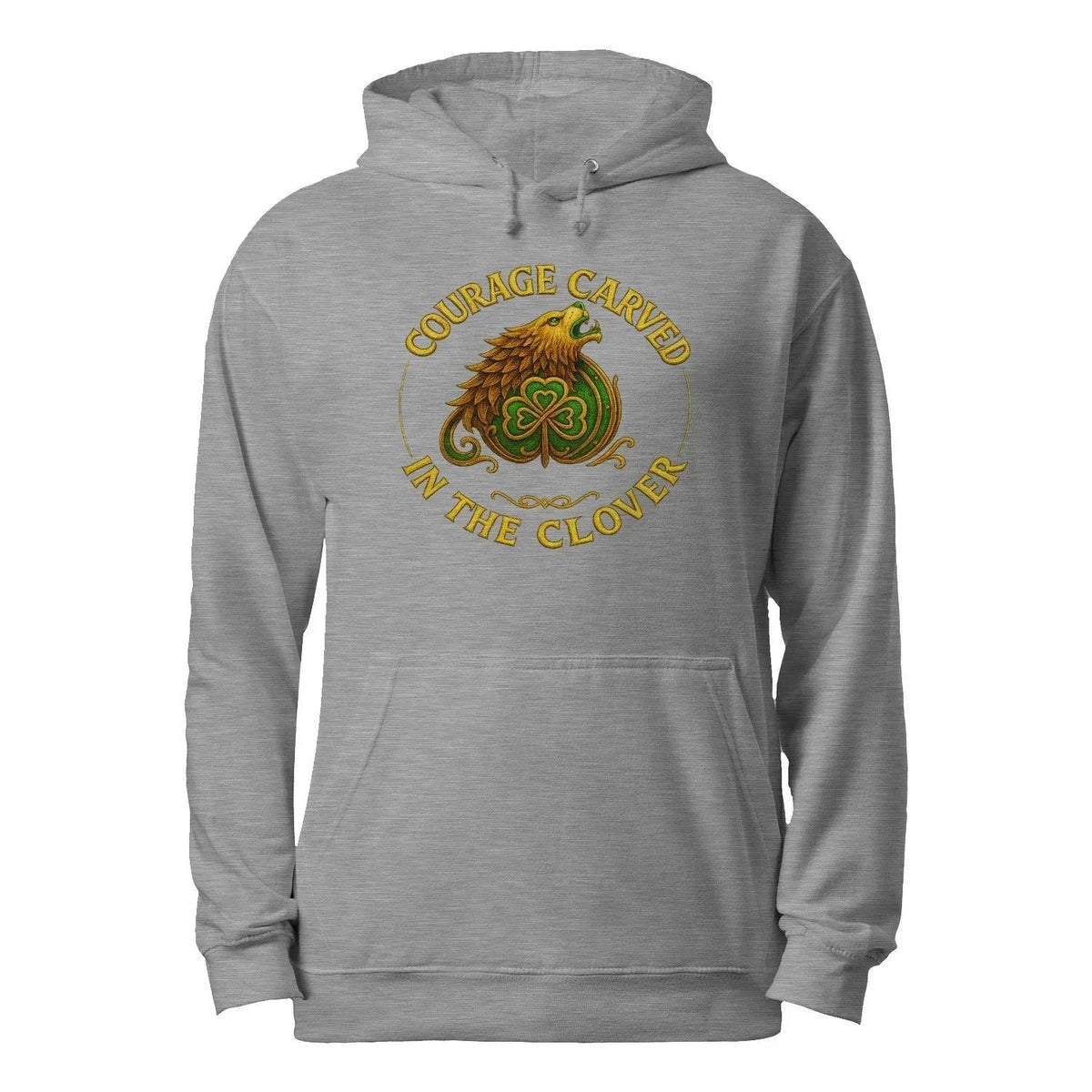 Irish Lion Hoodie - Clover Shamrockart Unisex Streetwear - Celtic Wolfwear