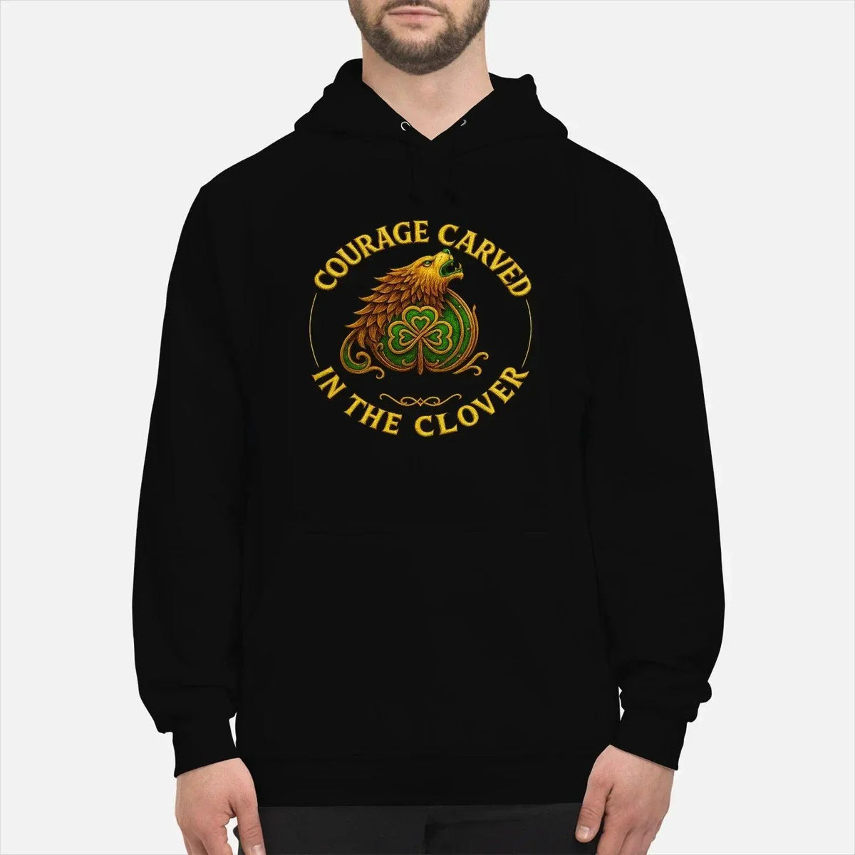 Irish Lion Hoodie - Clover Shamrockart Unisex Streetwear - Celtic Wolfwear