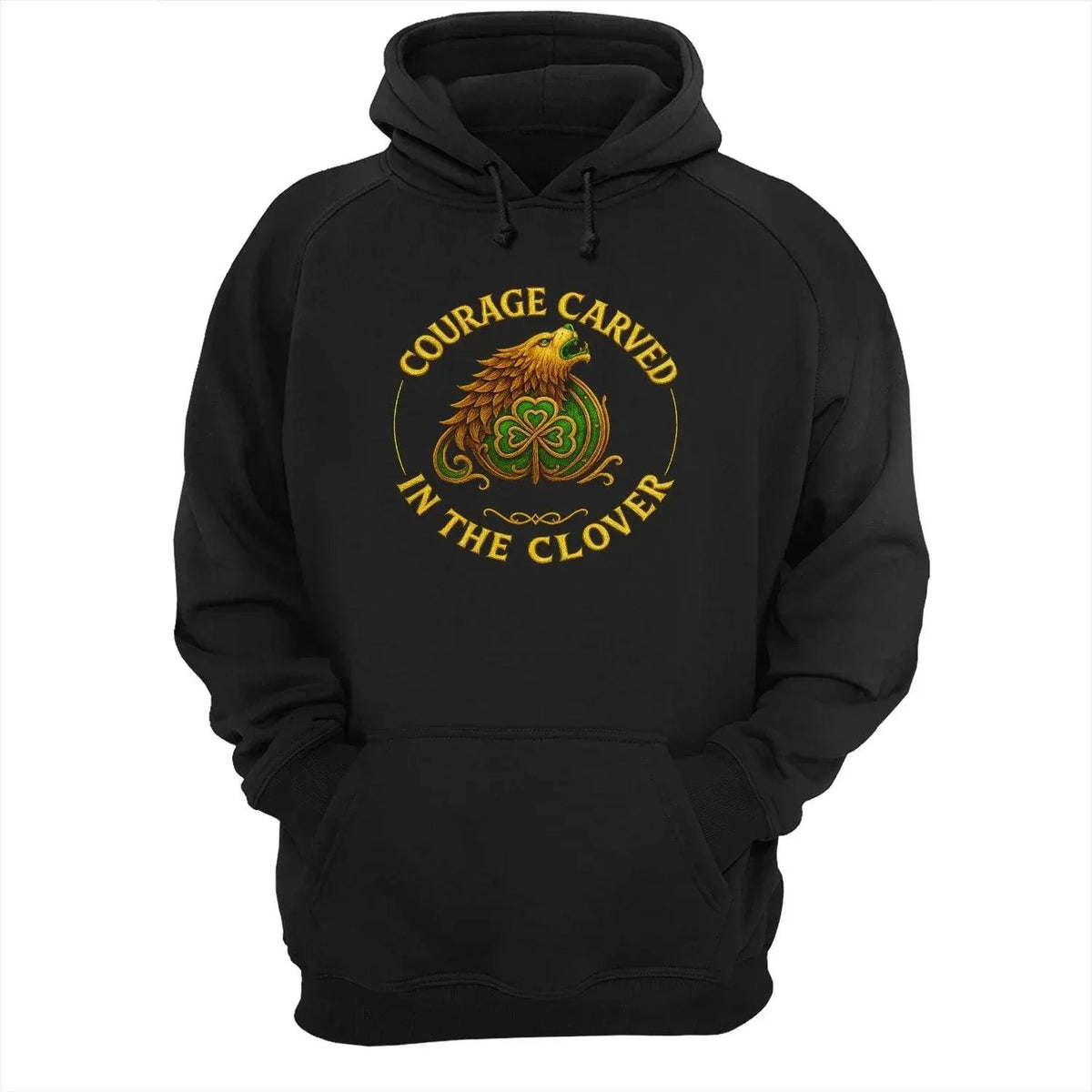 Irish Lion Hoodie - Clover Shamrockart Unisex Streetwear - Celtic Wolfwear