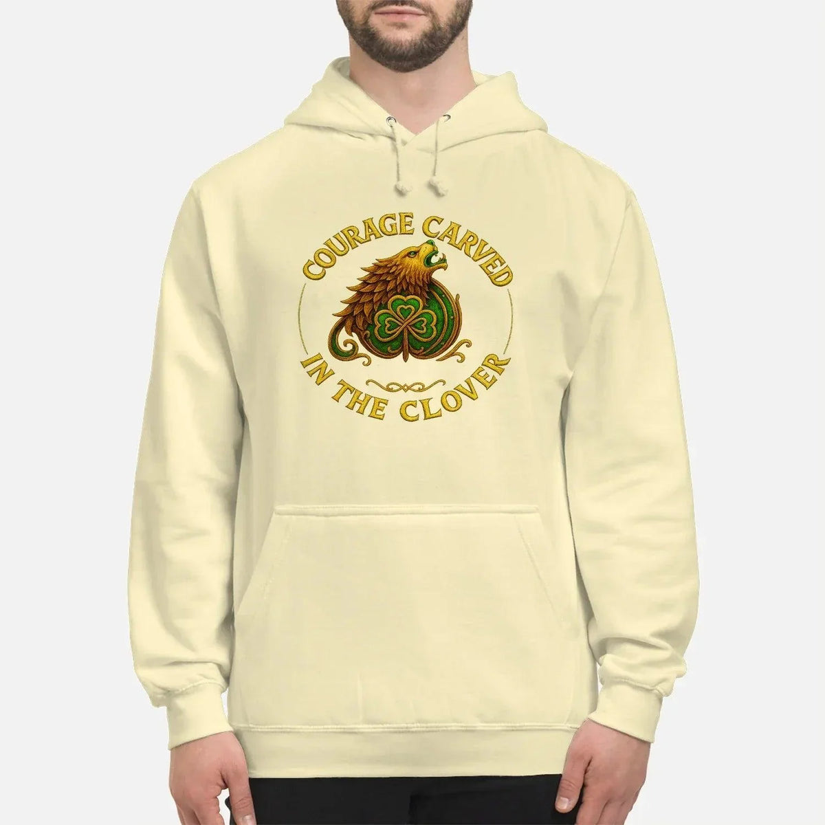 Irish Lion Hoodie - Clover Shamrockart Unisex Streetwear - Celtic Wolfwear
